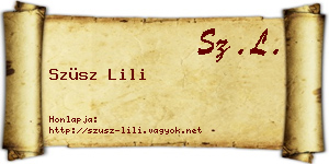 Szüsz Lili névjegykártya