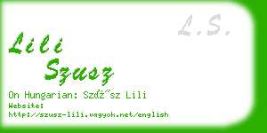lili szusz business card
